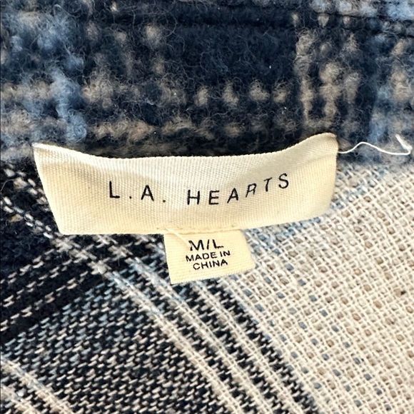 LA Hearts Oversized Plaid Flannel Shacket Jacket Size M / L - Picture 7 of 7